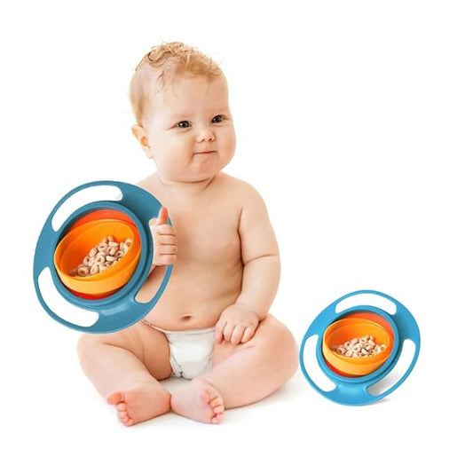 Portable Non-Spill Baby Bowl – 360° Rotating Snack Dish