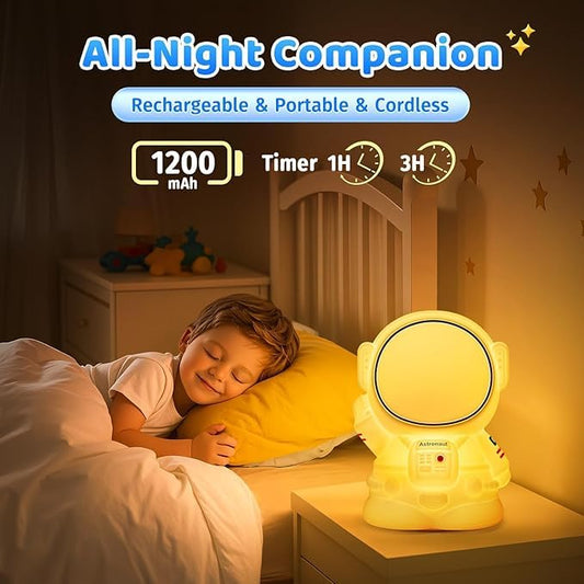 Cute Astronaut Silicone Night Lamp – 16-Color LED Light for Kids Room