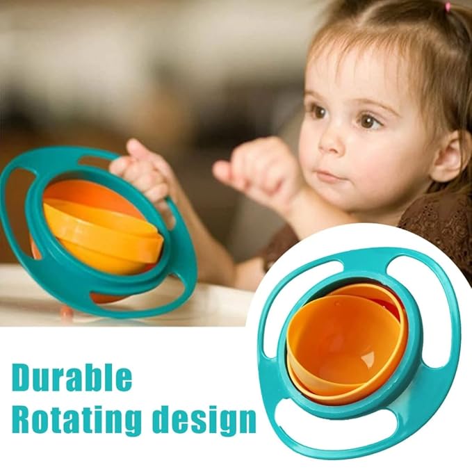 Portable Non-Spill Baby Bowl – 360° Rotating Snack Dish
