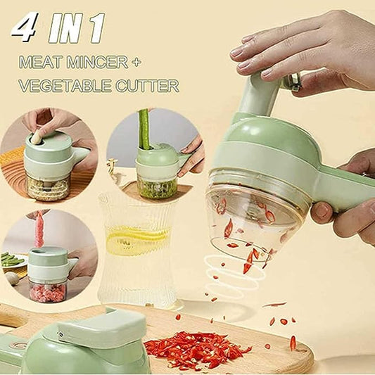 4-in-1 Handheld Electric Vegetable Cutter & Mini Food Chopper