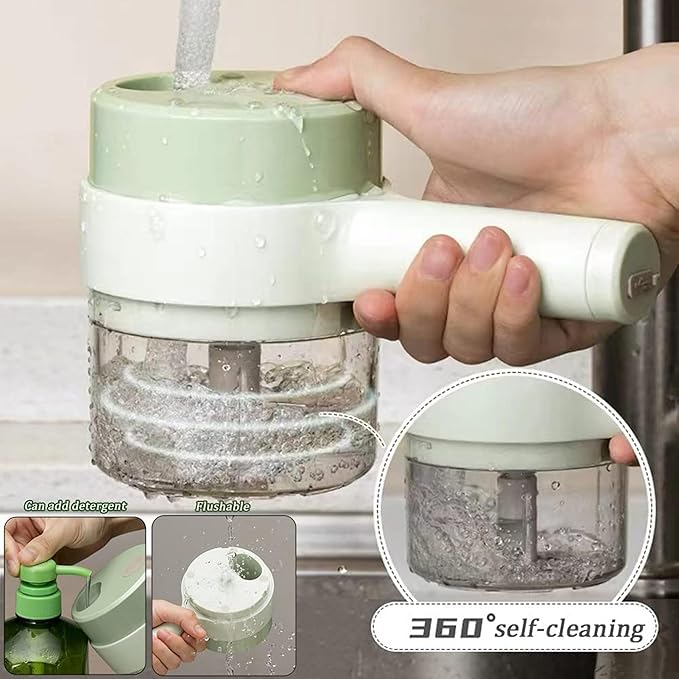 4-in-1 Handheld Electric Vegetable Cutter & Mini Food Chopper