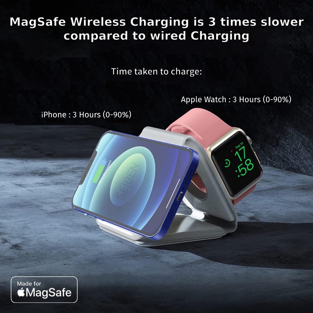 3 in 1 Magnetic Foldable MagSafe Wireless Charger – For iPhone 12 to 17 Series
