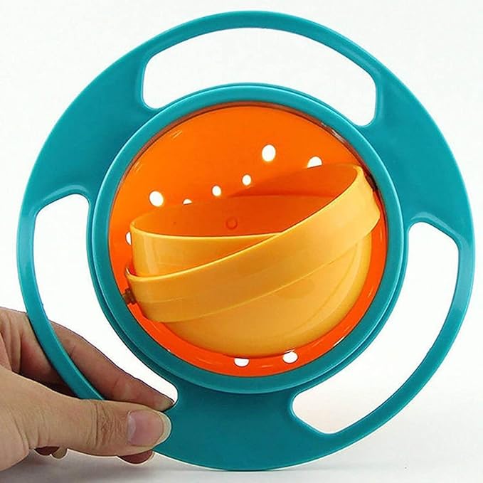 Portable Non-Spill Baby Bowl – 360° Rotating Snack Dish