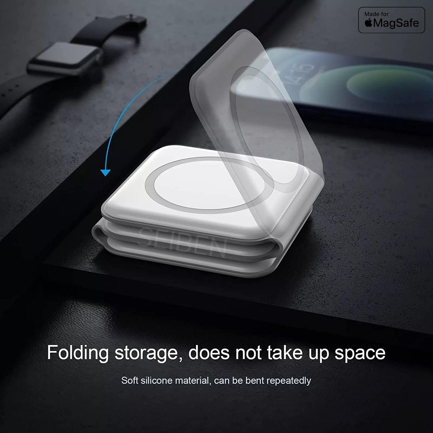 3 in 1 Magnetic Foldable MagSafe Wireless Charger – For iPhone 12 to 17 Series