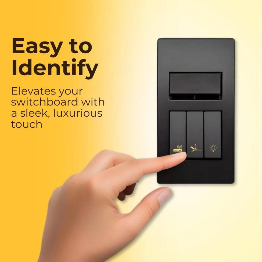 Gold Switch Stickers – Functional &amp; Stylish Wall Labels