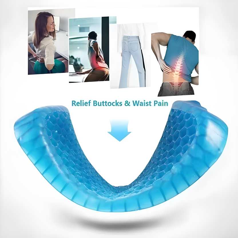 Gel Seat Cushion – Non-Slip, Breathable & Pain-Relief Support Pad