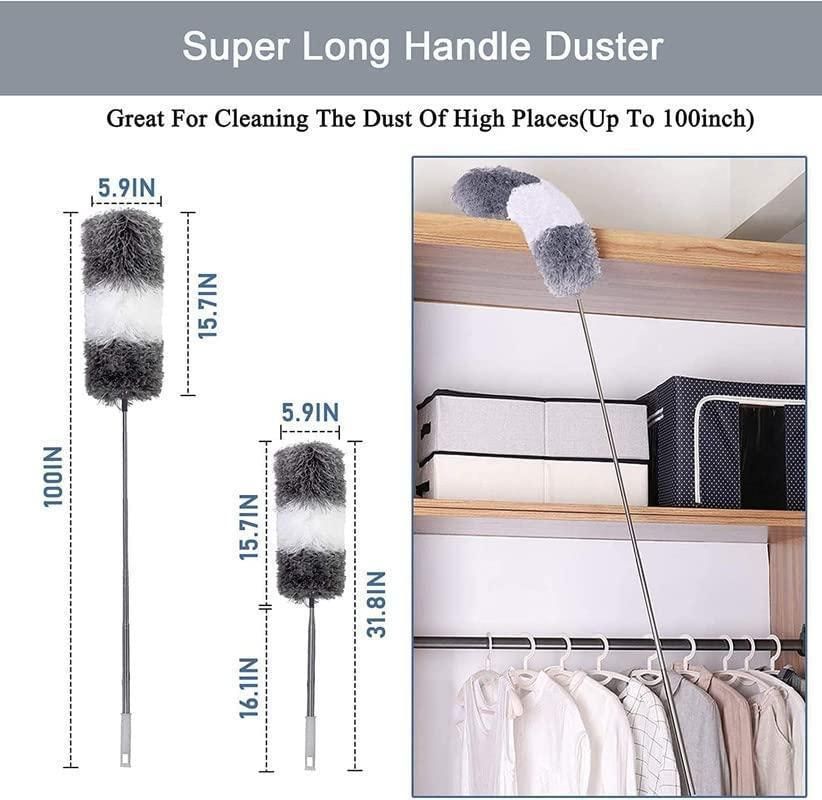 Cleaning Flexible Mop Duster with Long Rod – Quick Easy Dust Cleaning 🌬️