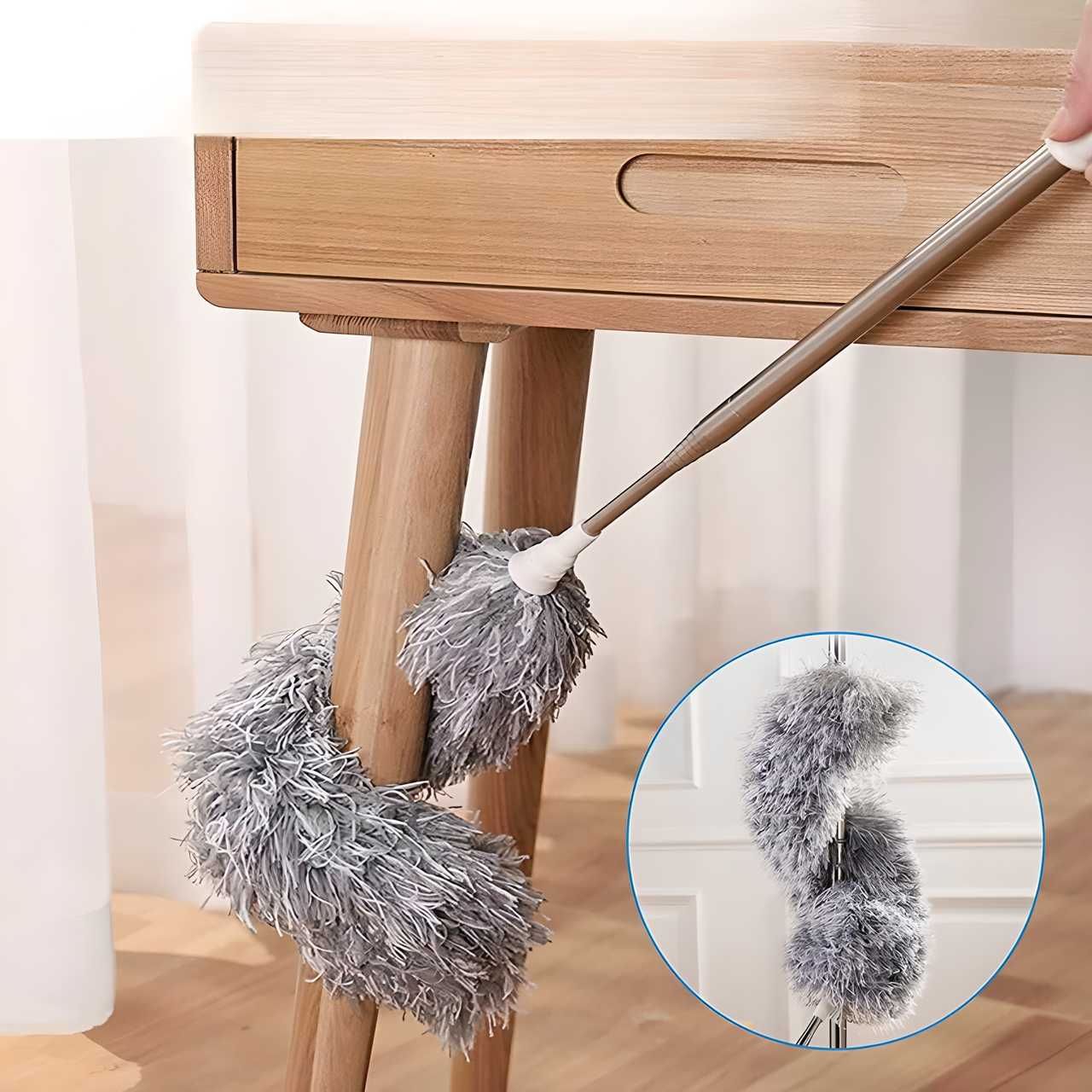Cleaning Flexible Mop Duster with Long Rod – Quick Easy Dust Cleaning 🌬️