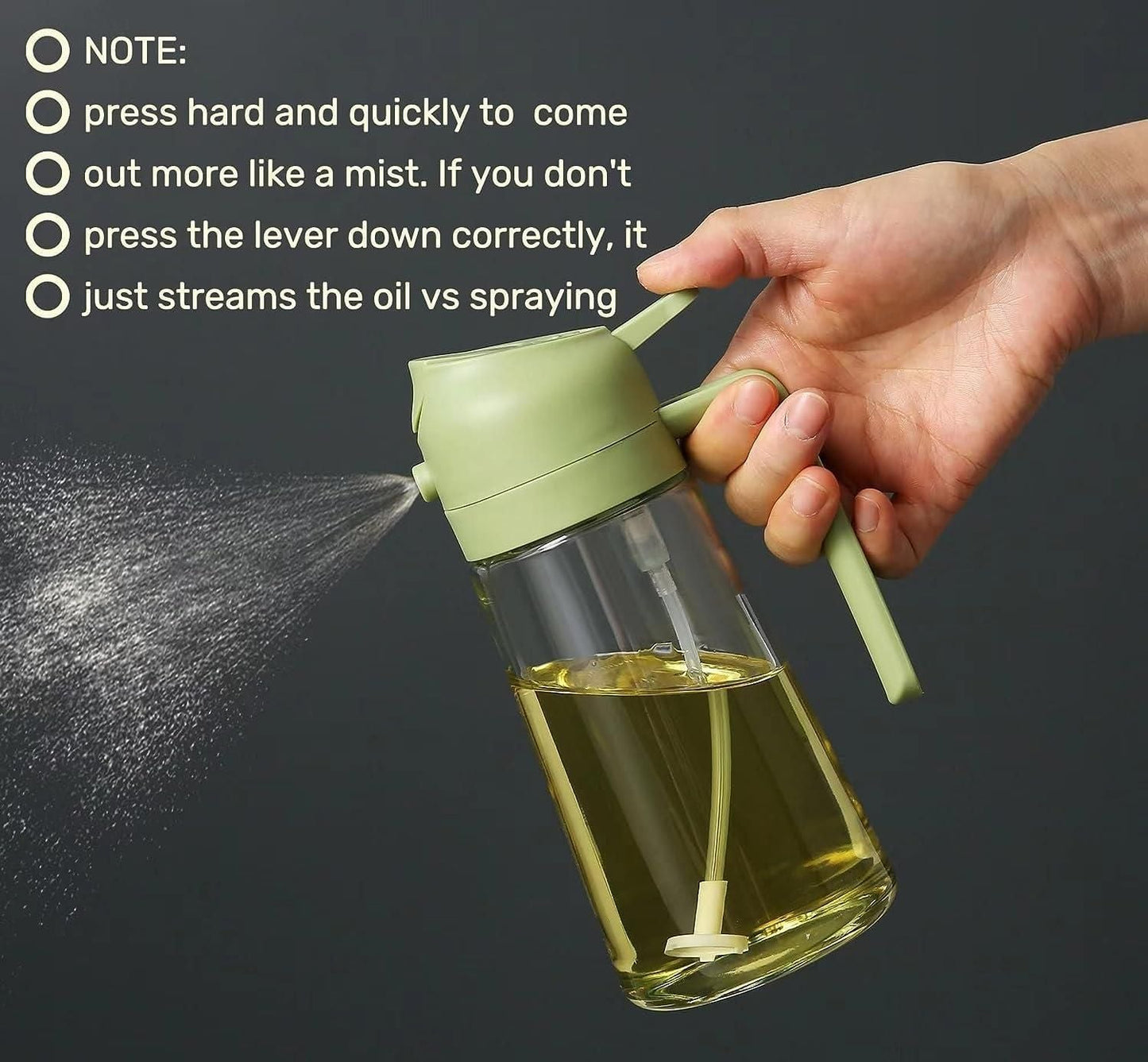 Portable Sprayer Oil Dispenser (500ml) – Dual Function Spray &amp; Pour Design